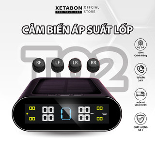 [CHÍNH HÃNG] Cảm biến áp suất lốp ô tô Xetabon T02 van gắn ngoài màn hình LCD, pin sạc năng lượng mặt trời  có bảo hành