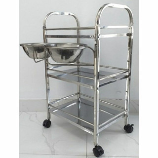 Xe đẩy để dụng cụ inox có bát nước- Dùng cho Spa - TMV