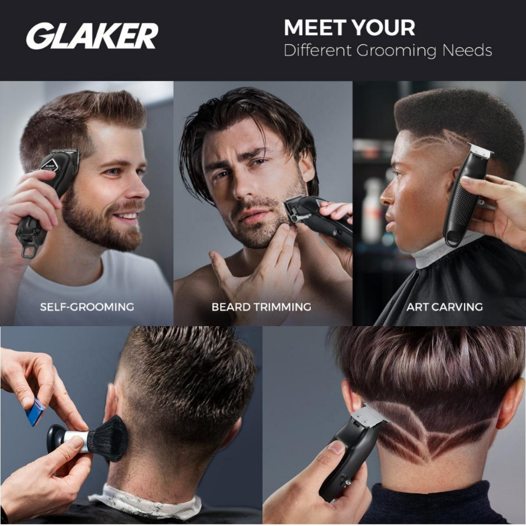 Tông đơ cắt tóc chuyên nghiệp Tăng đơ cắt tóc Máy cắt tóc không dây Màn led hiển thị Lưỡi dao không gỉ pin dùng 300 phút