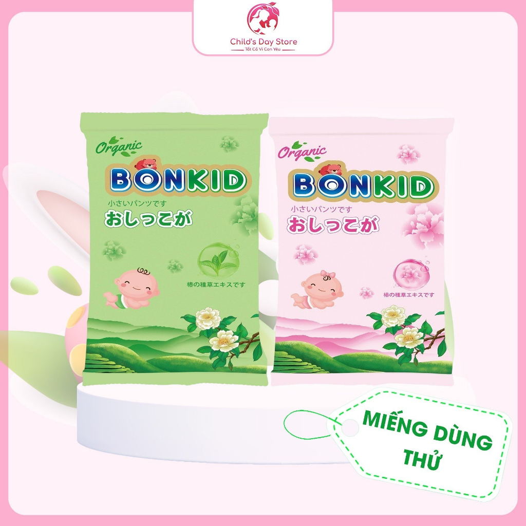 Tã/Bỉm dùng thử Bonkid Organic siêu mỏng, siêu thấm hút, không gây hăm cho bé.