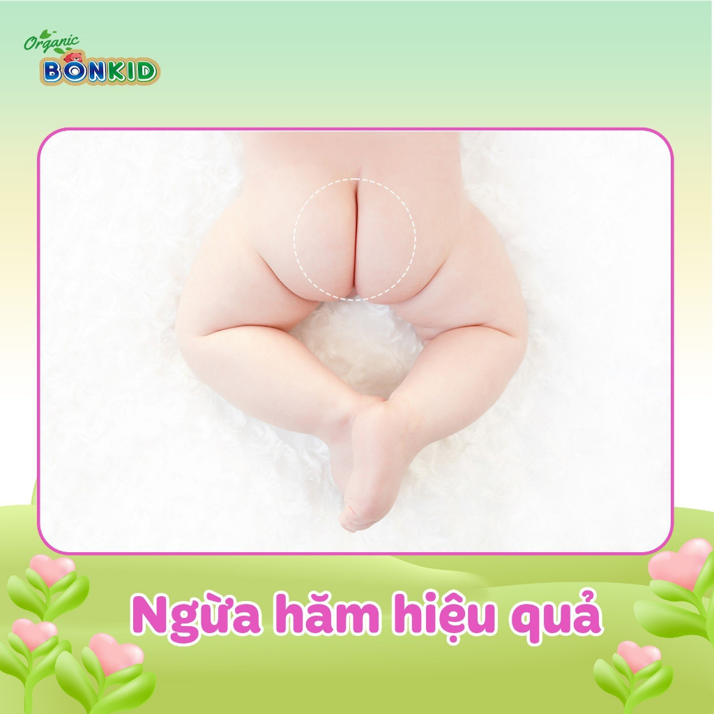 Tã/Bỉm dùng thử Bonkid Organic siêu mỏng, siêu thấm hút, không gây hăm cho bé.