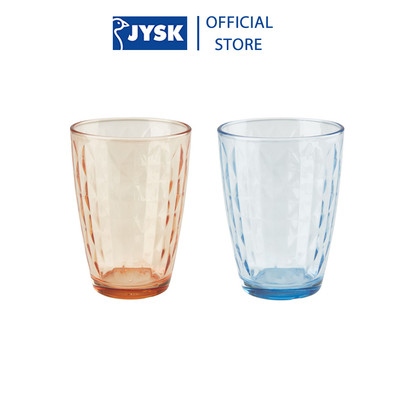 Cốc | JYSK Sigbert | thủy tinh | cam/xanh | DK9xC12cm