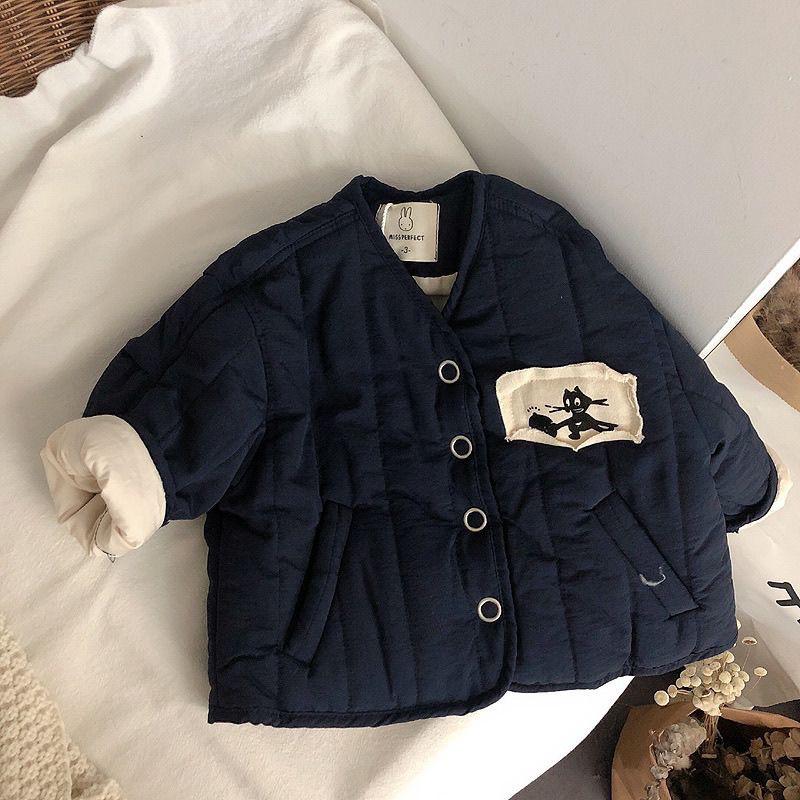 Áo Ấm Bé trai và bé gái kiểu Hàn Quốc hoạ tiết in áo khoác cotton dày xu hướng quần áo cotton ấm áp cho bé