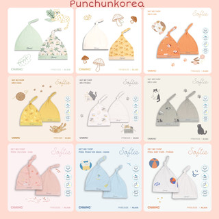 CHAANG - Set 2 mũ thóp Chaang sơ sinh mềm mại cho bé full mẫu Punchunkorea