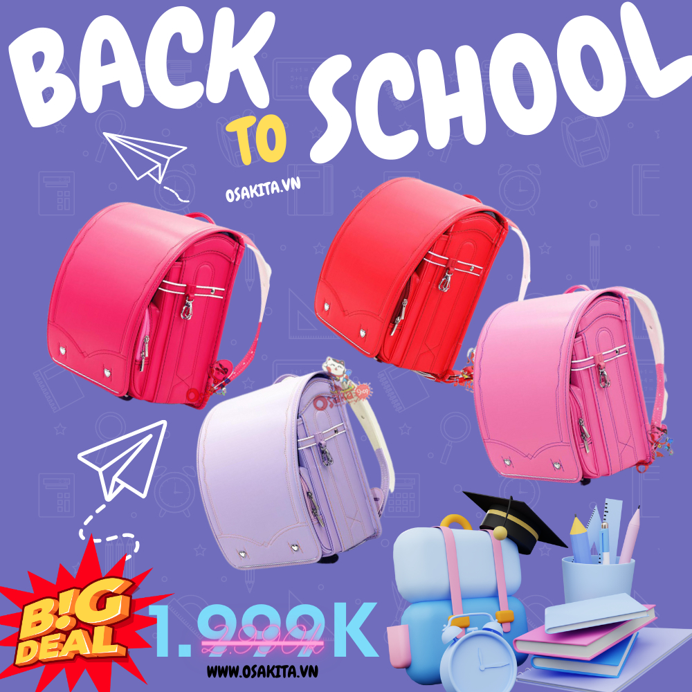 ⚠️BẢO HẢNH 6 NĂM⚠️Balo chống gù Randoseru OSAKI, Cặp sách chống gù Nhật Bản, MS.R1700, Hàng Nội Địa Nhật