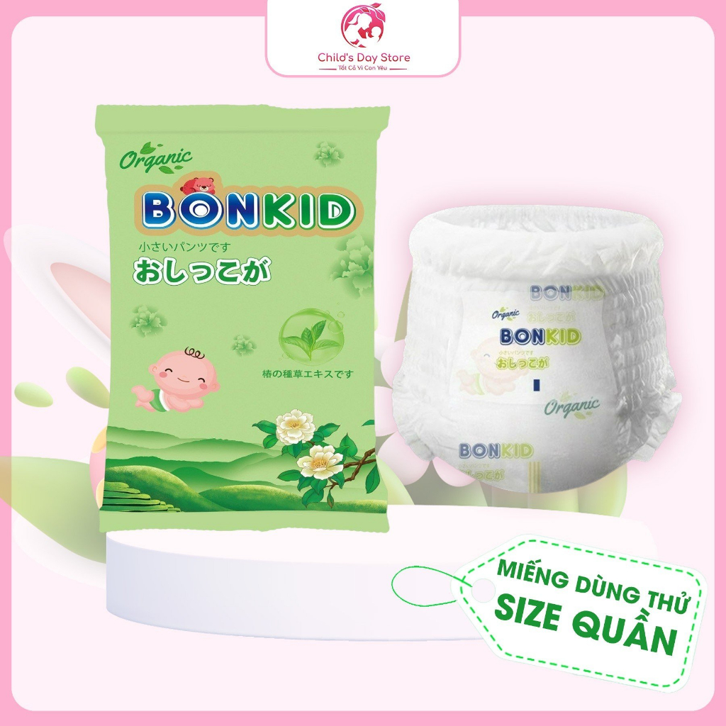 Tã/Bỉm dùng thử Bonkid Organic siêu mỏng, siêu thấm hút, không gây hăm cho bé.