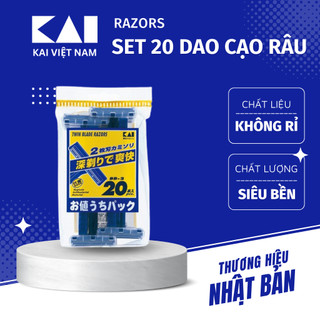 Set 20 dao cạo râu kai razor nhật bản bb-20p dao cạo 2 lưỡi kép