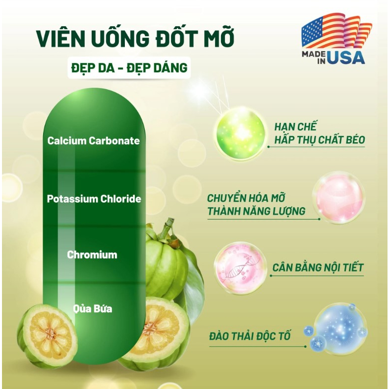 Viên Uống Giảm Mỡ Siết Cơ Giảm Cân Gin Clean Made In USA Hộp 30 viên