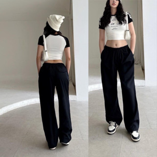  Quần kaki túi hộp Hiphop ống rộng xuông dài cargo pants trơn  mùa trắng thời trang cho nữ nam -hình thật 