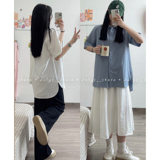 Áo sơ mi thô hàn tay lửng ulzzang (ảnh THẬT)
