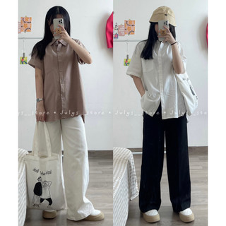 Áo sơ mi thô hàn tay lửng ulzzang (ảnh THẬT)