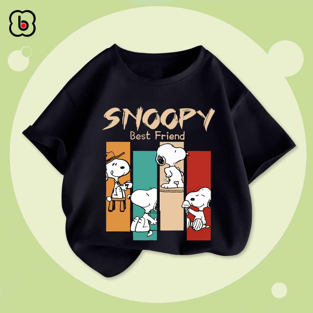 Áo thun cho bé BabyloveGO 2023 áo phông cộc tay in hình Snoopy đáng yêu cute