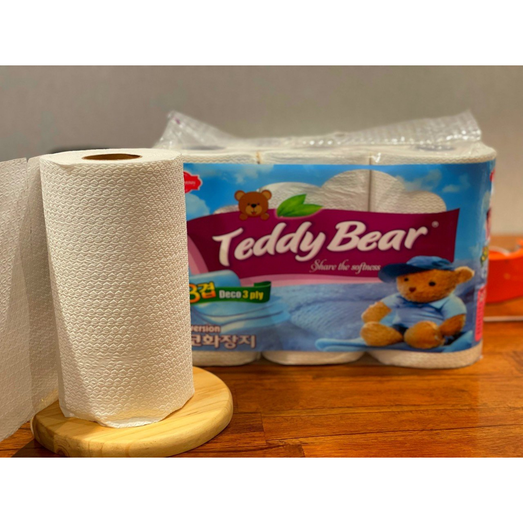 Giấy lau bếp Teddy Bear 3 cuộn To 220 tờ x 2 lớp