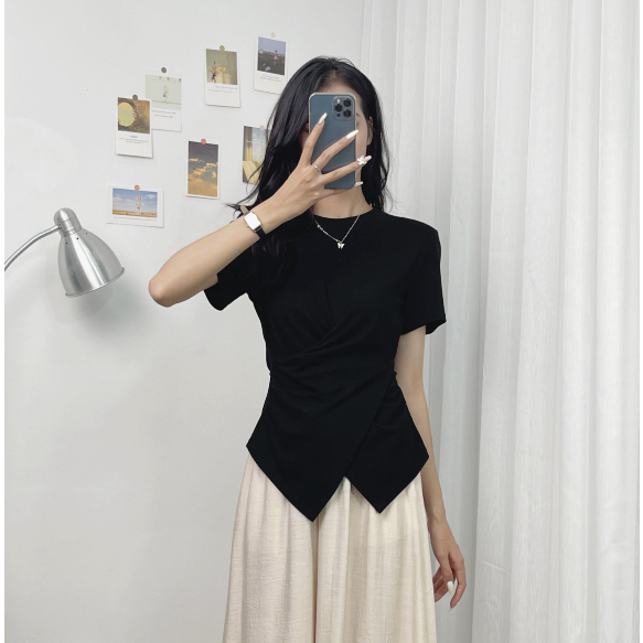 Áo Zip Cổ Tròn Vạt Lệch LILISTORE23