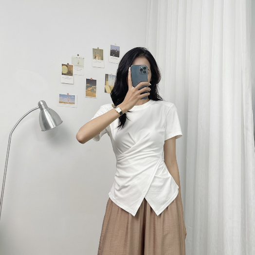 Áo Zip Cổ Tròn Vạt Lệch LILISTORE23