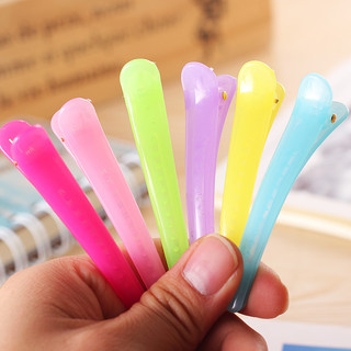 10 Kẹp Tóc Mỏ Vịt Nhựa Màu Trơn