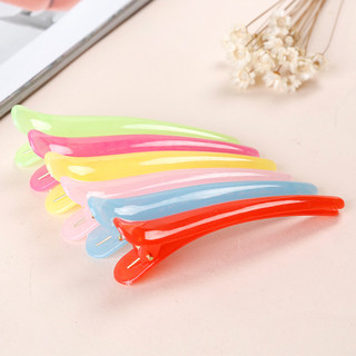 10 Kẹp Tóc Mỏ Vịt Nhựa Màu Trơn