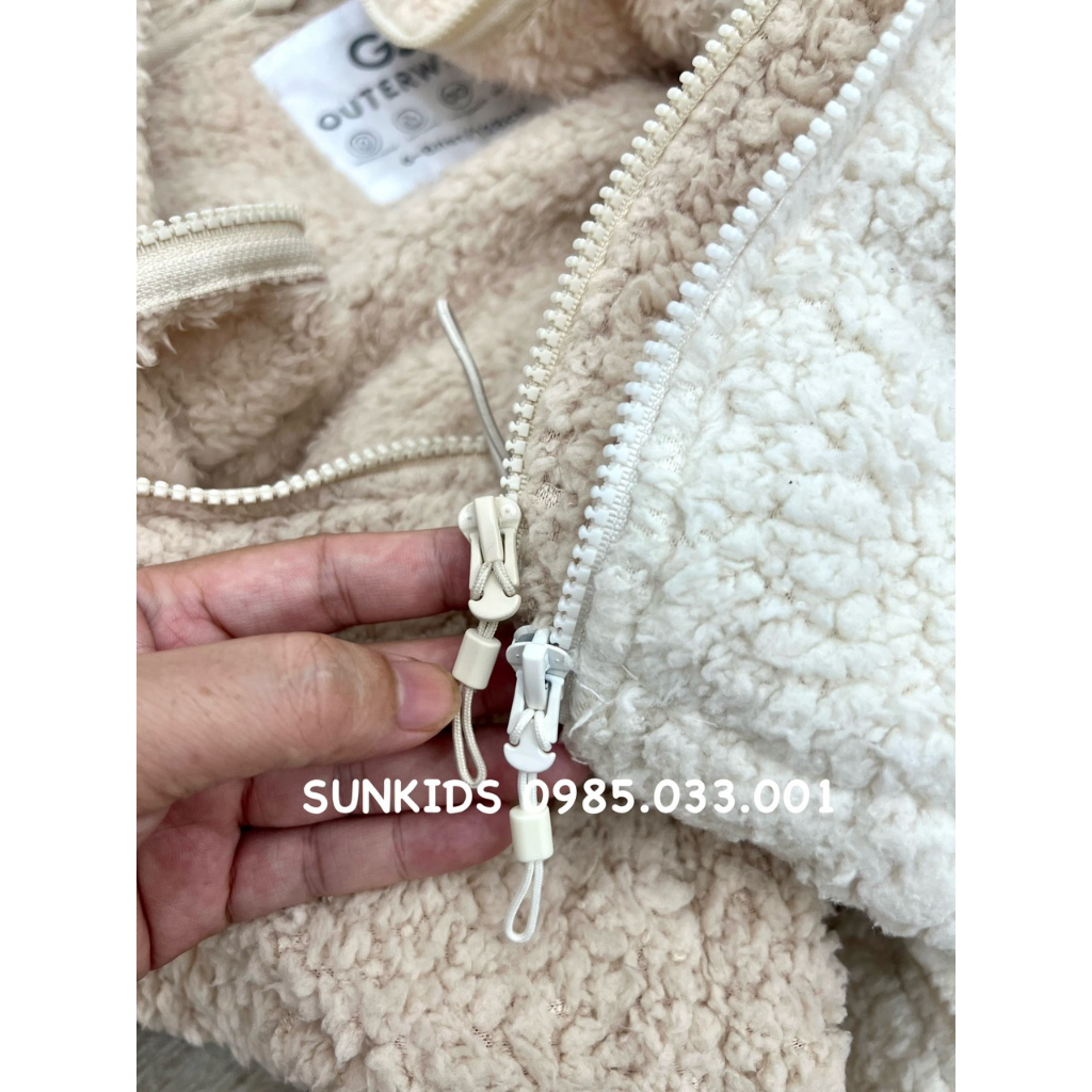 Áo khoác bé gái Lông GJ kéo khóa