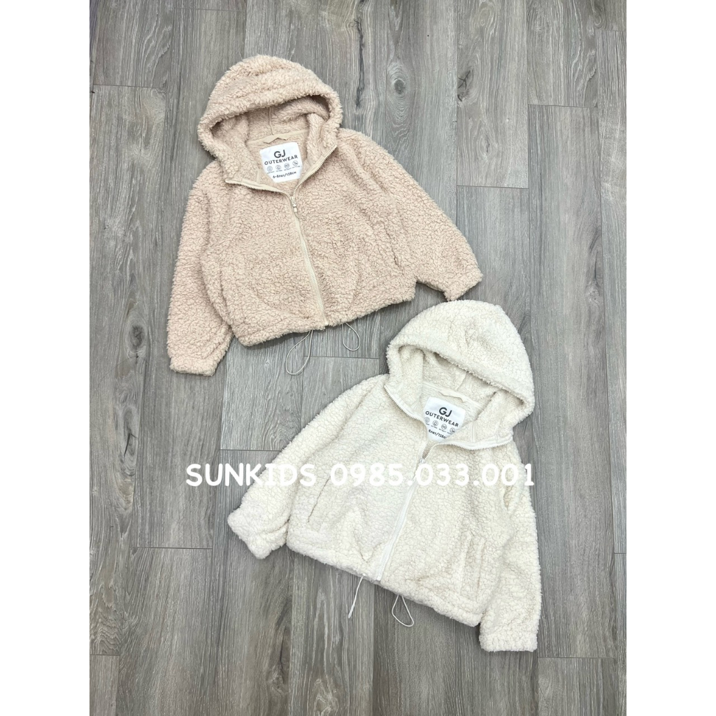 Áo khoác bé gái Lông GJ kéo khóa