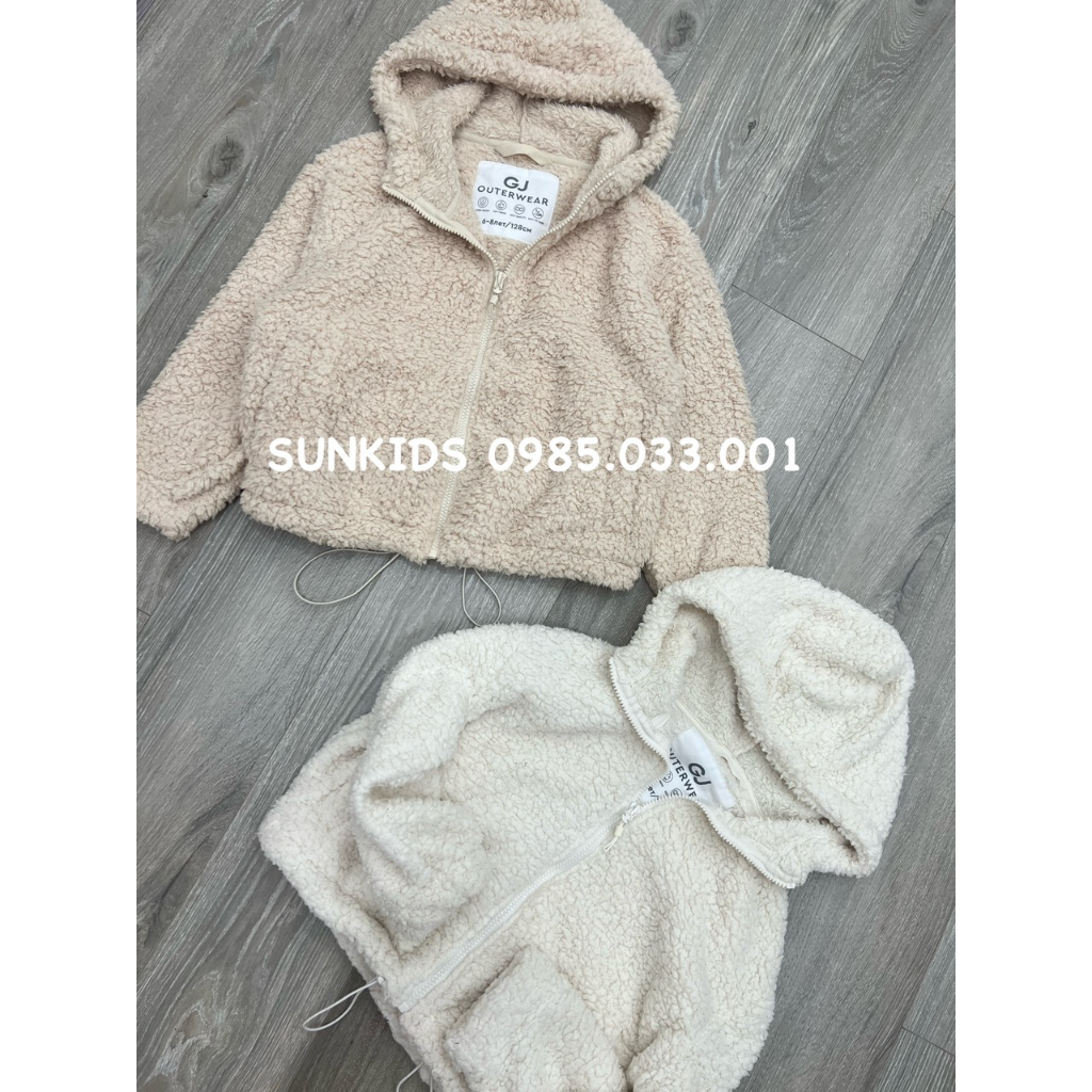 Áo khoác bé gái Lông GJ kéo khóa