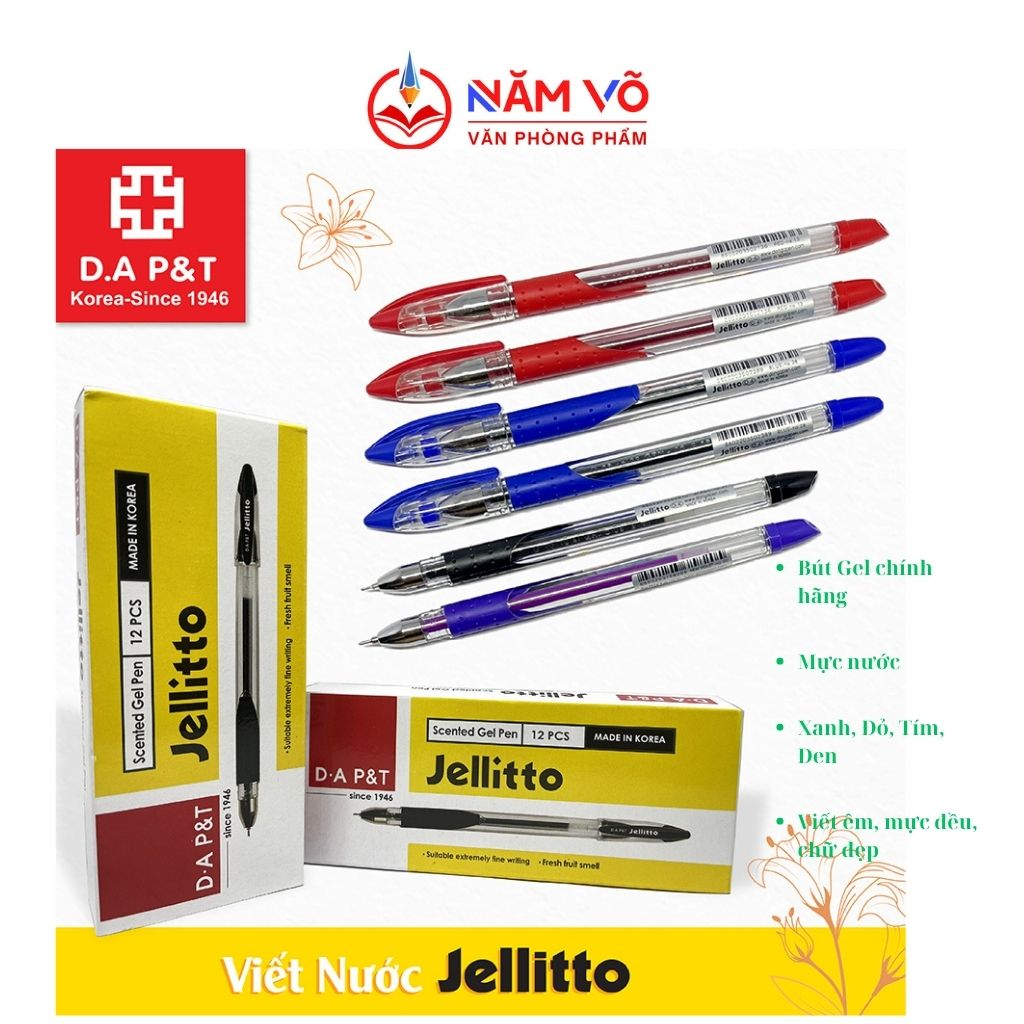Hộp 12 Cây Bút viết Gel Dong-A Jellitto / Jellito Ngòi 0.4mm