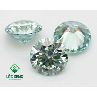 (3.5 - 7.0mm) Kim Cương Moissanite màu Xanh Nhạt BLue, Giấy kiểm định quốc tế GRA. Hàng Mỹ USA.