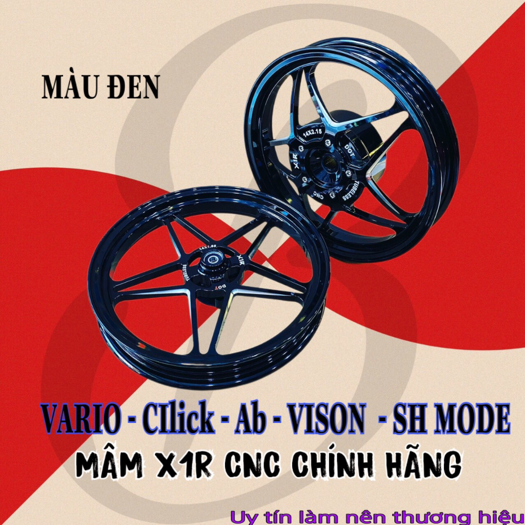 Mâm cnc X1R cho xe VARIO , CLICK , AB , VISON , SH mode ... chính hãng