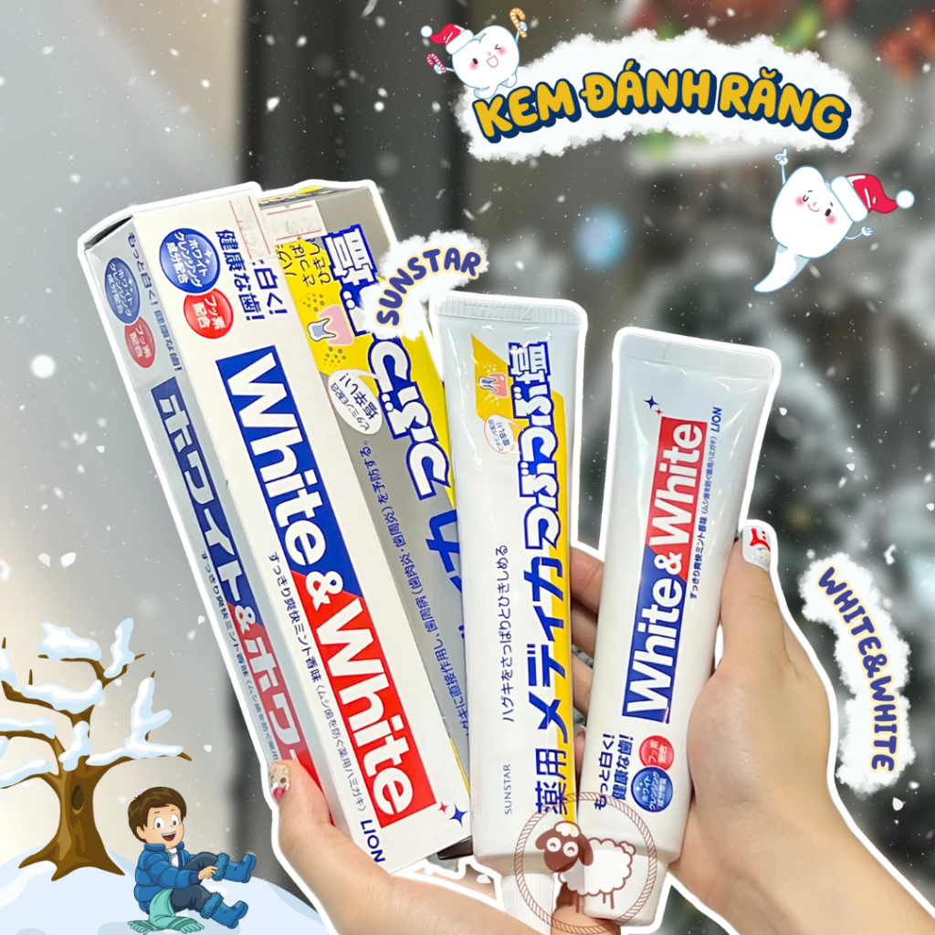 Kem đánh răng White & White Nhật Lion 150g trắng răng