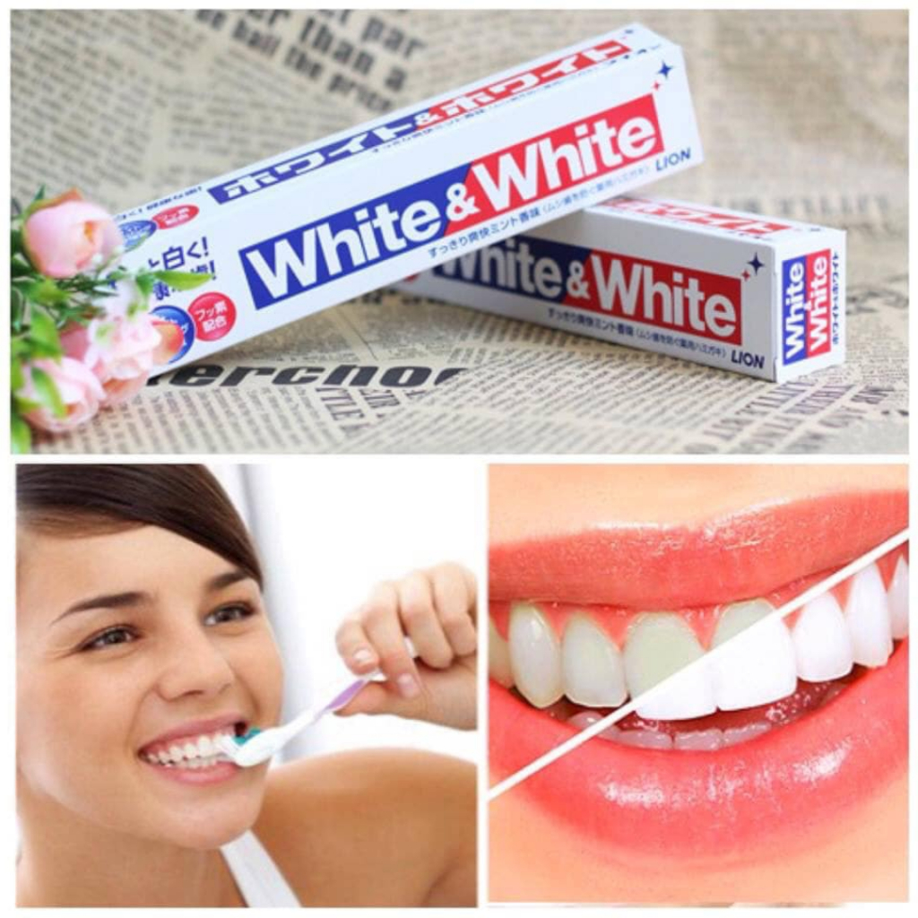 Kem đánh răng White & White Nhật Lion 150g trắng răng