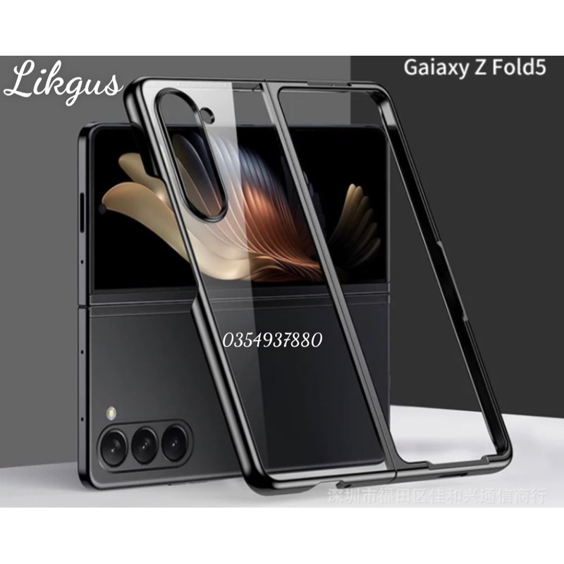 Ốp lưng Likgus trong viền màu cho Samsung Z Fold 5 5G 2 mảnh sang trọng ôm máy