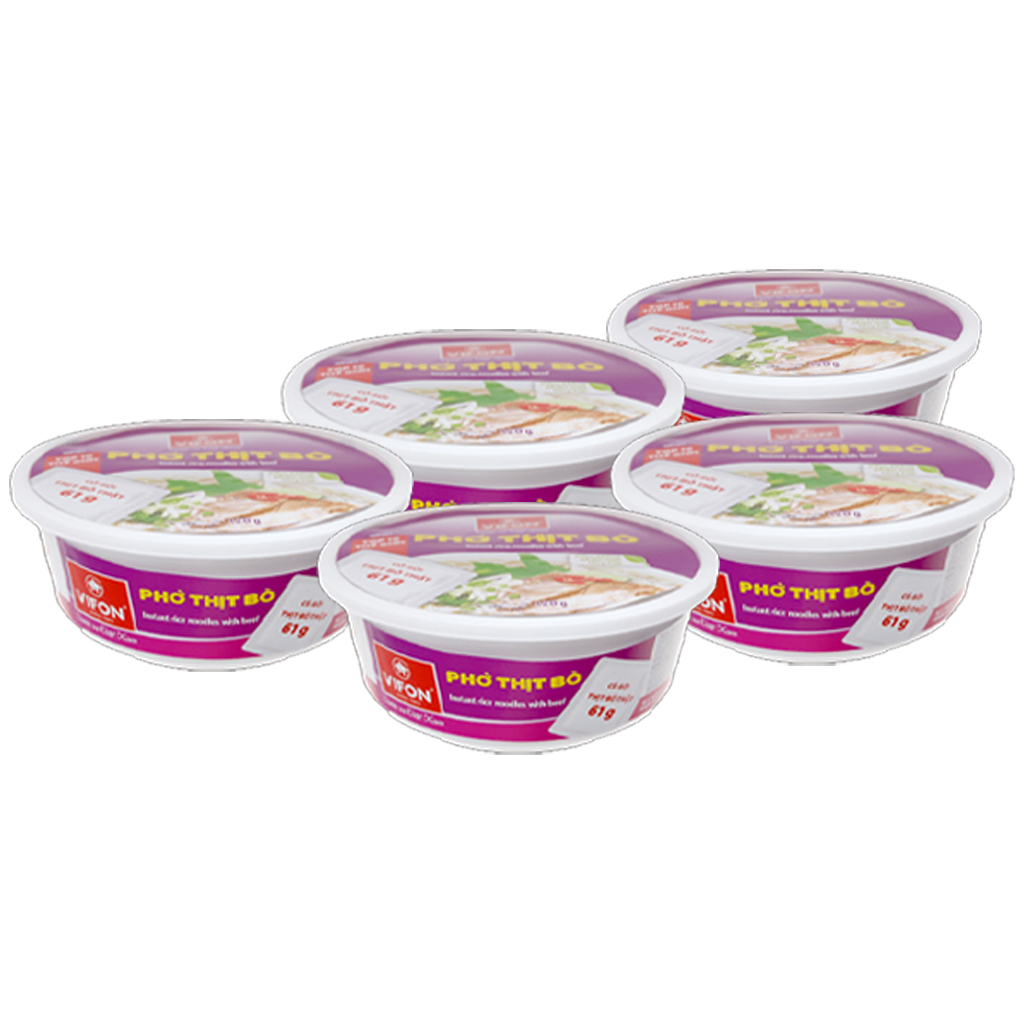 5 tô phở thịt bò Vifon 120g