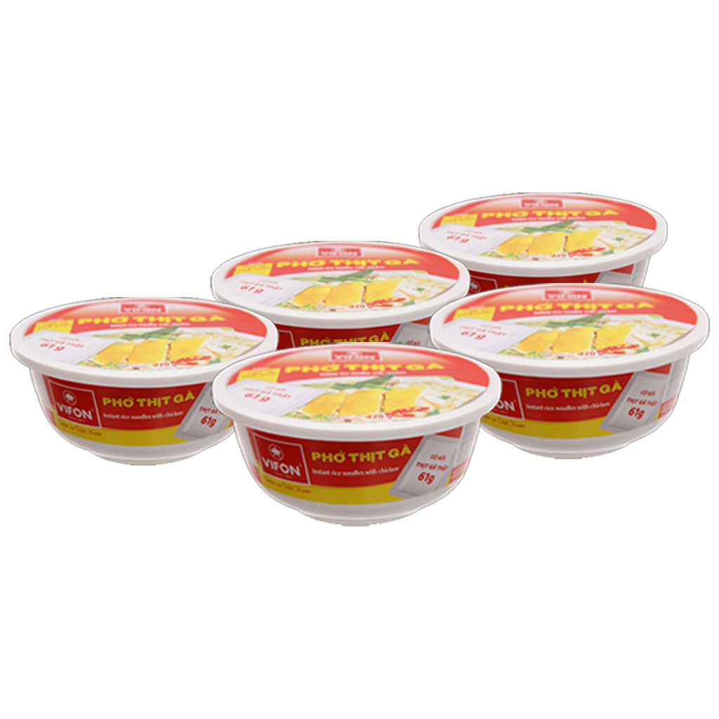 5 tô phở thịt gà Vifon 120g