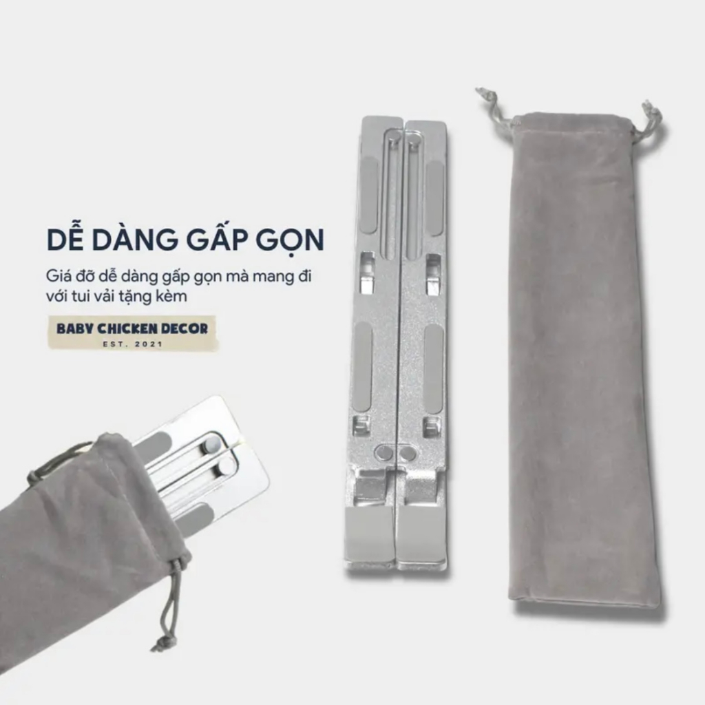 Giá Đỡ Tản Nhiệt Nhôm Cho Macbook, Laptop, máy tính xách tay điều chỉnh độ cao