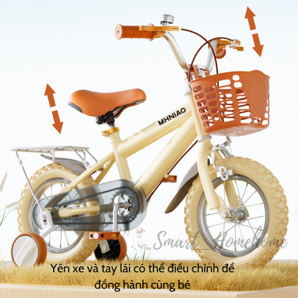 Xe đạp trẻ em 2 khung MHNIAO có giỏ và ghế sau 12inch, 14inch, 16inch Smart_Homehome VAN18