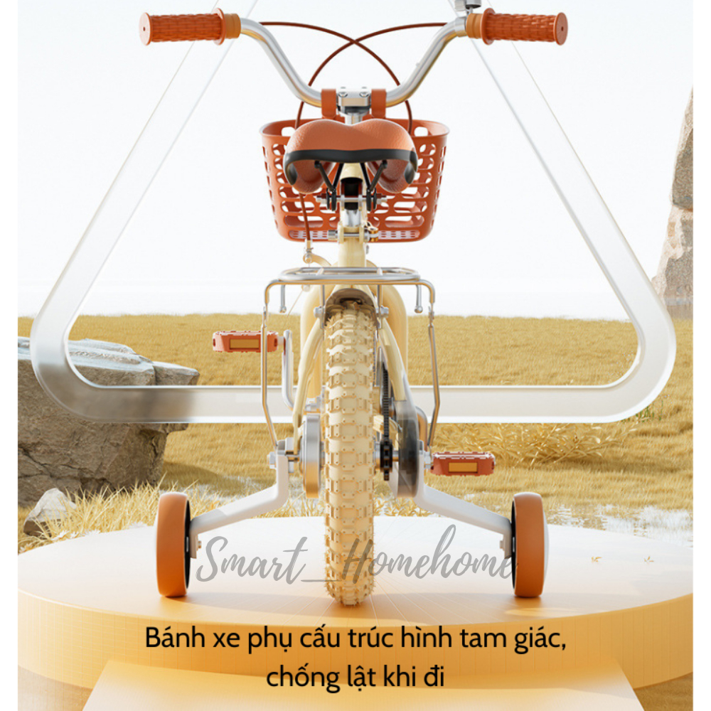 Xe đạp trẻ em 2 khung MHNIAO có giỏ và ghế sau 12inch, 14inch, 16inch Smart_Homehome VAN18
