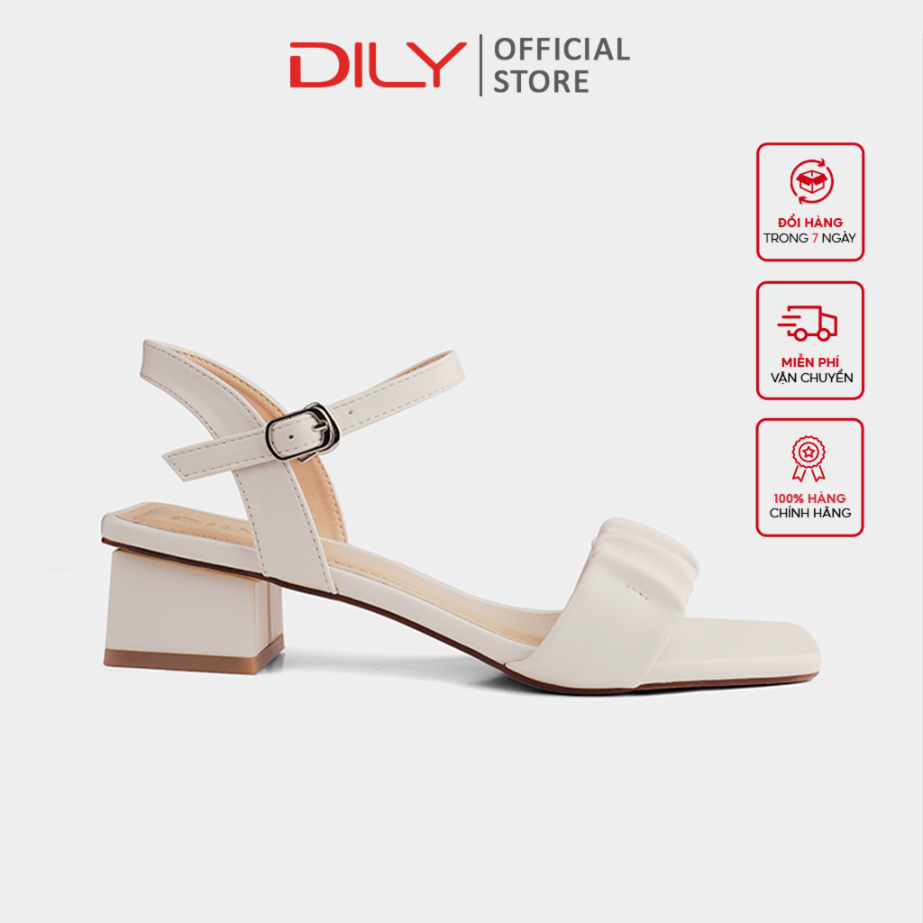 Giày sandal nữ DILY gót vuông quai nhún cao 3cm_AA0261