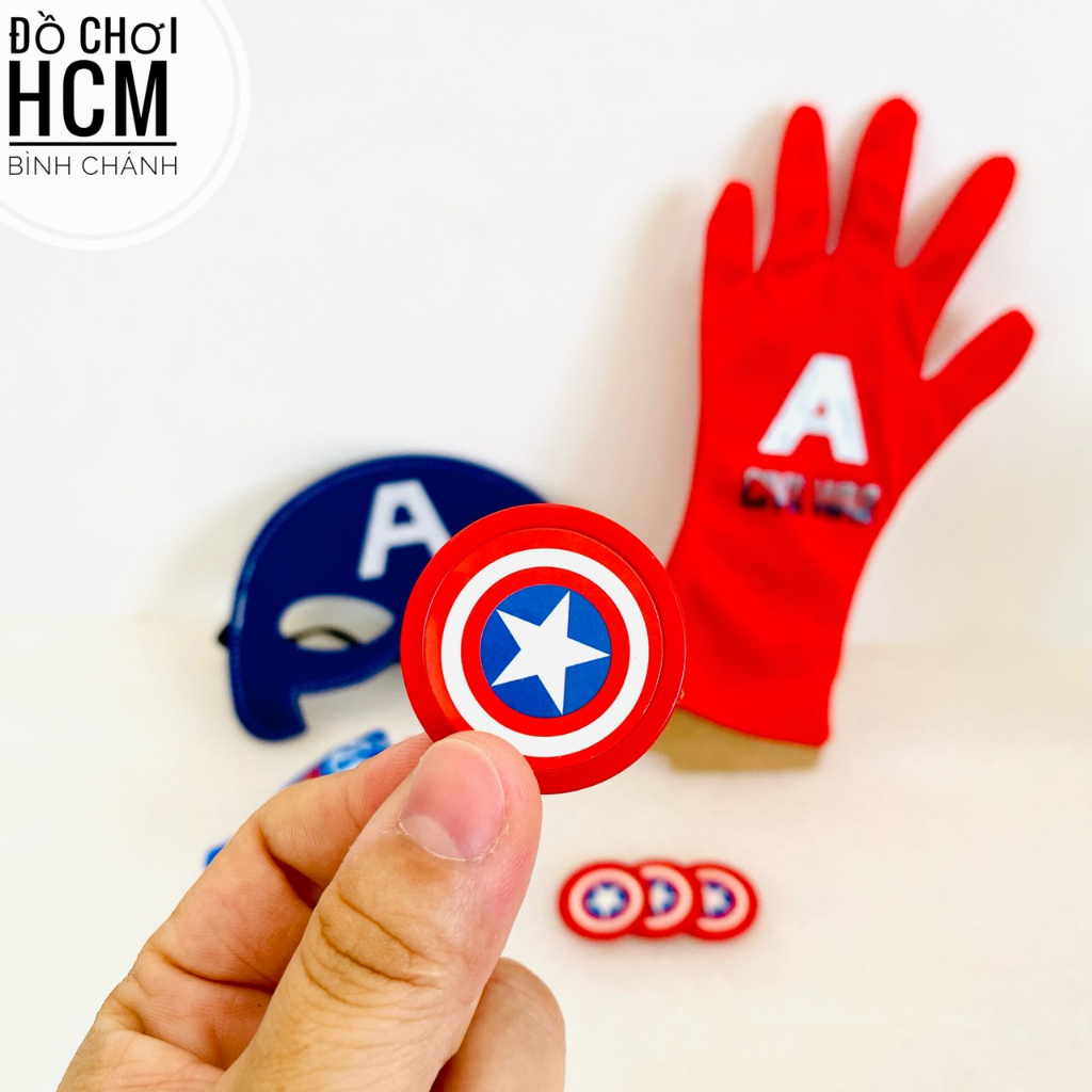 Đồ chơi đồng hồ bắn xèng/ đĩa xu/ đồng xu/ xèn đeo kèm mặt nạ, găng tay siêu anh hùng marvel captain american