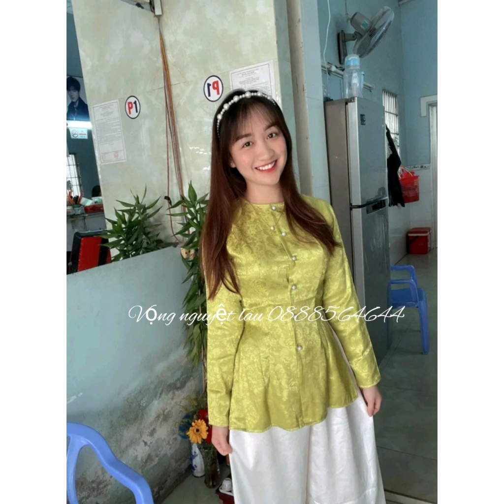 ÁO LẺ BÀ BA GẤM XANH BƠ