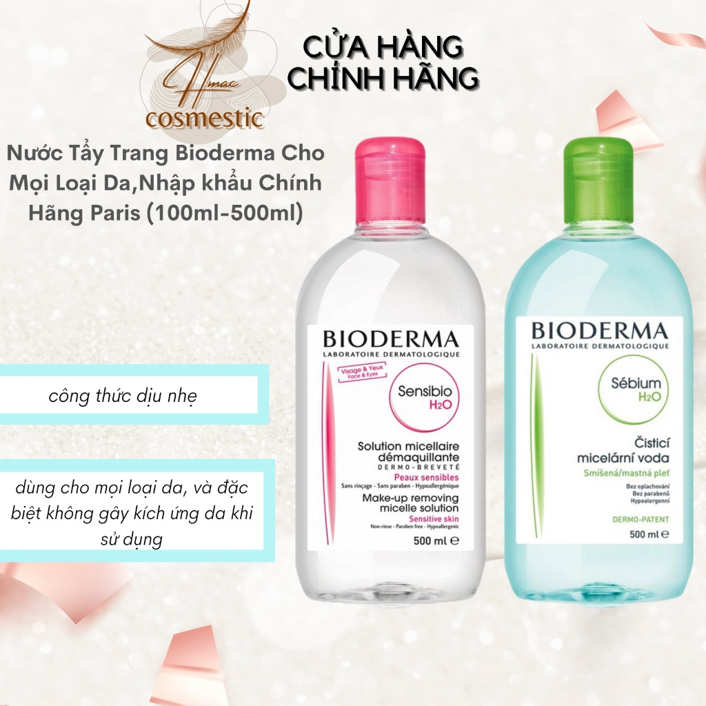 Nước tẩy trang bioderma 500ml cho mọi loại da chính hãng