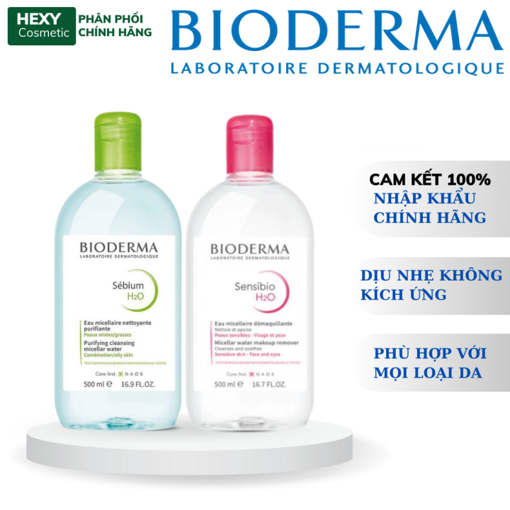 Nước tẩy trang bioderma 500ml cho mọi loại da chính hãng