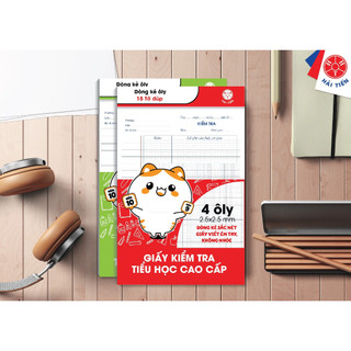 HẢI TIẾN Giấy kiểm tra tiểu học cao cấp Hải Tiến (15 tờ đúp/túi) Lốc 3 túi