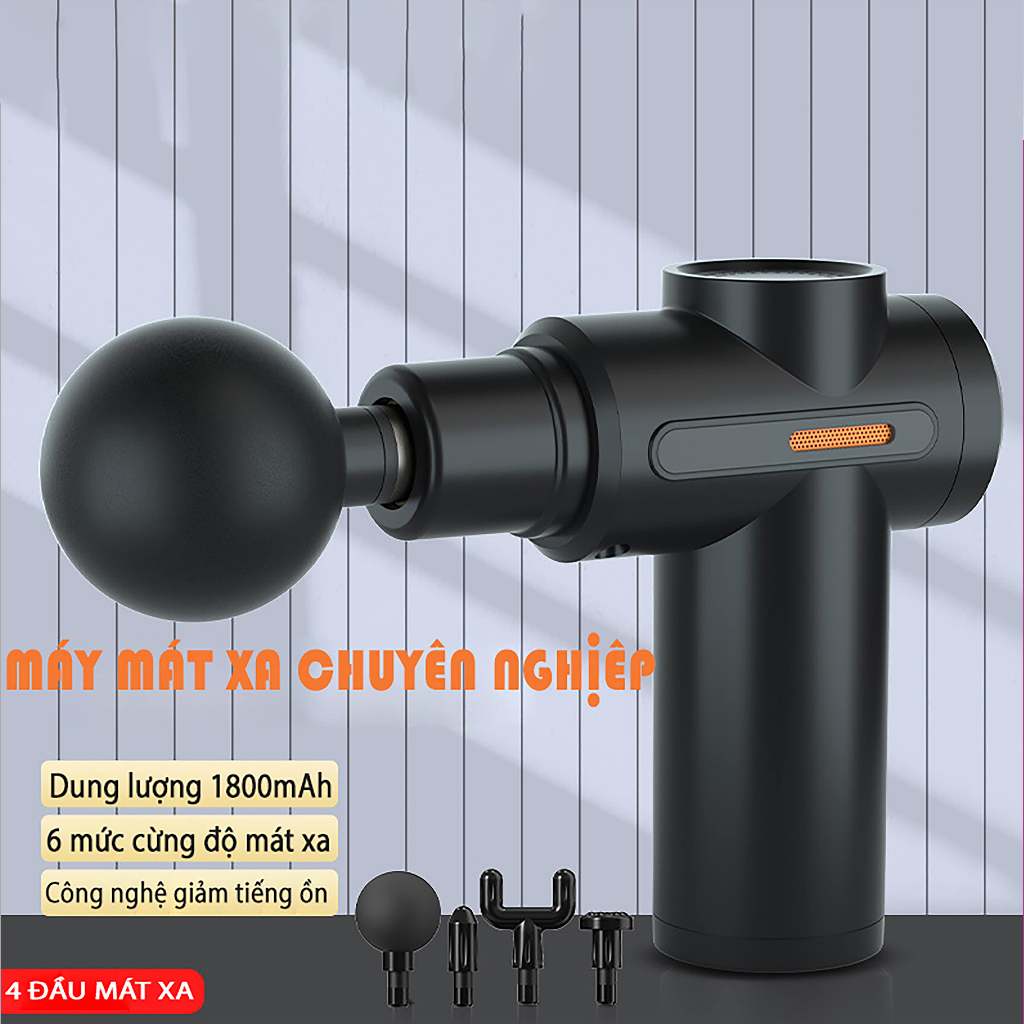 Máy Massage Cầm Tay Mini Đa Năng - Mát Xa Toàn Thân 4 Đầu Chức Năng 6 Chế Độ - SULIFE