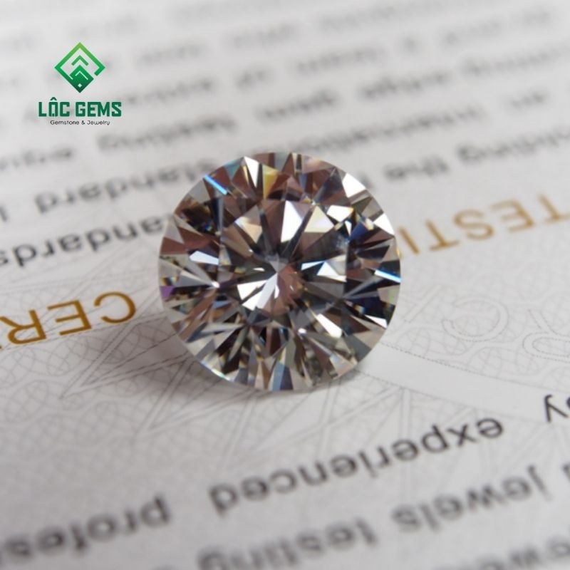 Kim Cương Moissanite Nước D/FL3 , Giấy kiểm định quốc tế GRA, Hàng Mỹ USA