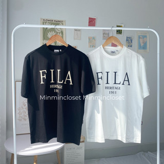 Áo thun cổ tròn FILA in nhiệt chất cotton thoáng mát co giãn chính hãng sale