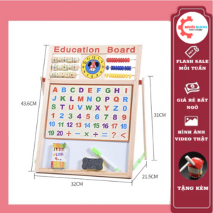 Bảng Học Cho Bé 2 Mặt Có Bộ Số Và Chữ Cái Gỗ Gắn Nam Châm Giúp Bé Thông Minh Hơn, Bảng Hai Mặt Cho Bé - Muối Blocks