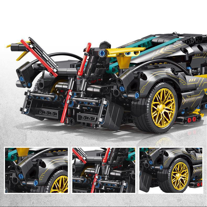 Đồ Chơi Lắp Ráp Kiểu Lego Mô Hình Siêu Xe Lamborghini Veneno Roadster Tỉ Lệ1:14 Điều Khiển Từ Xa RC No.0110 Với 1000+PCS