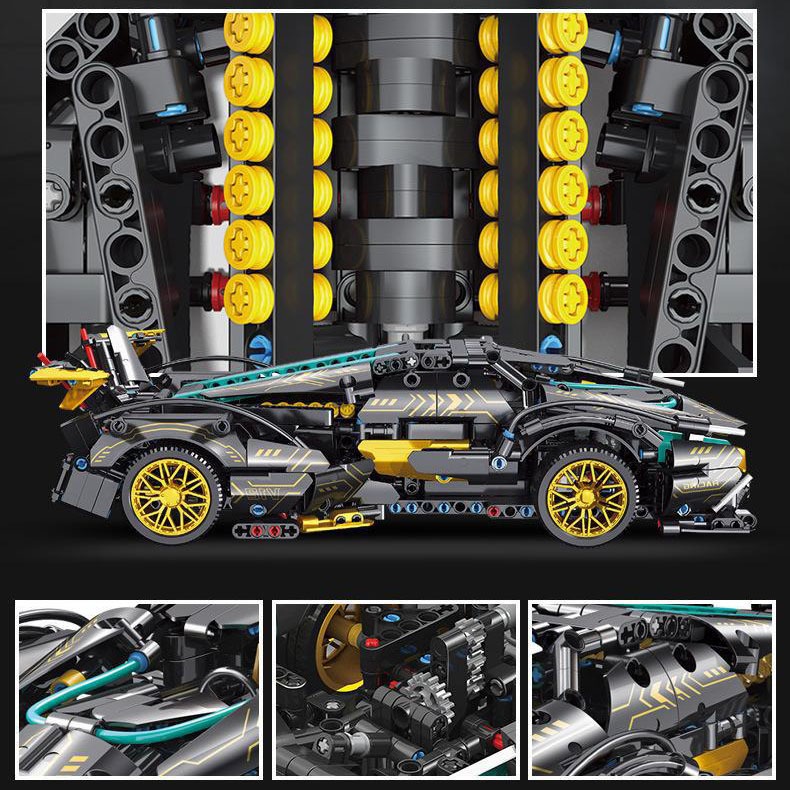 Đồ Chơi Lắp Ráp Kiểu Lego Mô Hình Siêu Xe Lamborghini Veneno Roadster Tỉ Lệ1:14 Điều Khiển Từ Xa RC No.0110 Với 1000+PCS