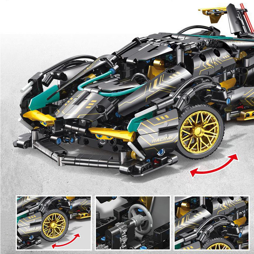 Đồ Chơi Lắp Ráp Kiểu Lego Mô Hình Siêu Xe Lamborghini Veneno Roadster Tỉ Lệ1:14 Điều Khiển Từ Xa RC No.0110 Với 1000+PCS