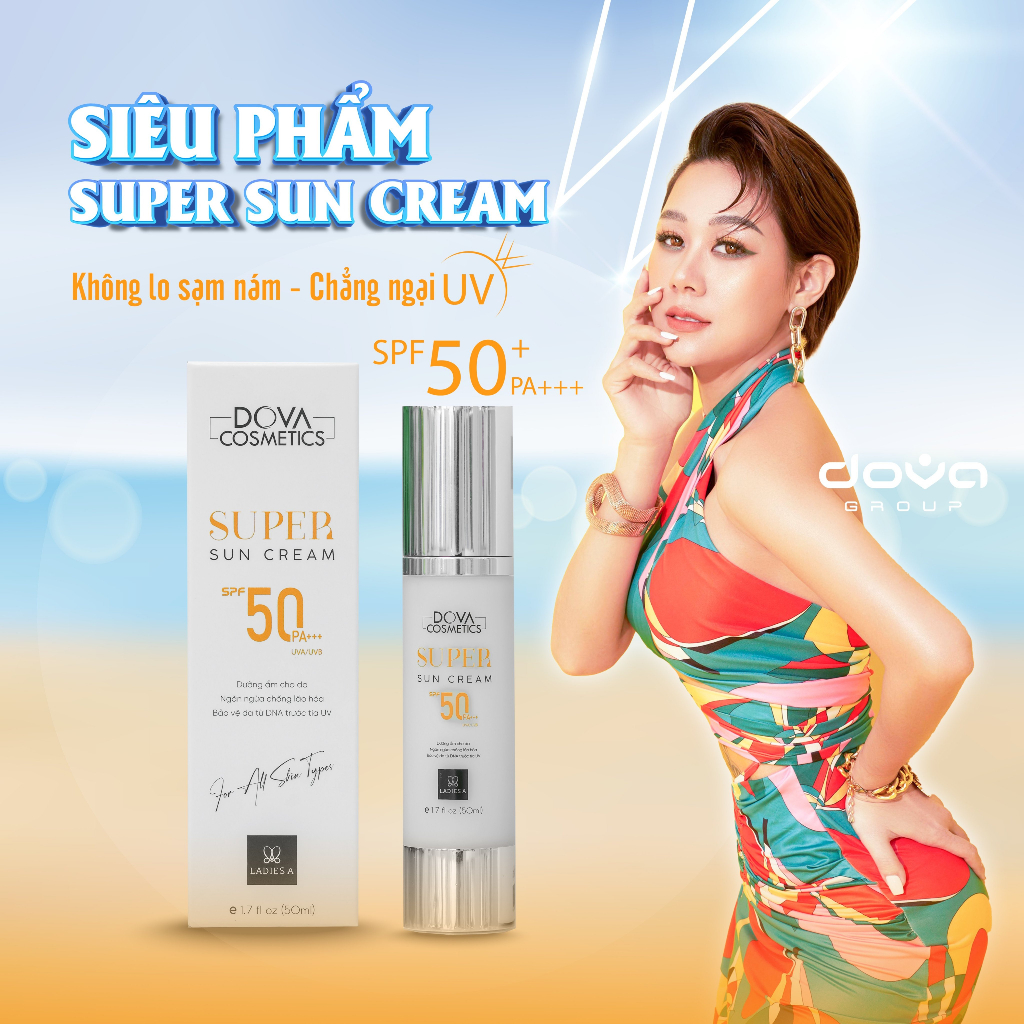 Kem chống nắng Super sun chính hãng Dova thế hệ mới 50ml mẫu dài mới