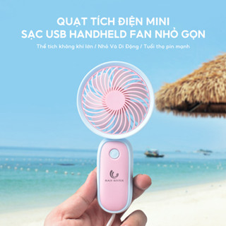 HAN RIVER Quạt mini cầm tay Quạt cầm tay mini sạc điện Quạt trần móc khóa USB di động có thể sạc lại Tuổi thọ pin mạnh